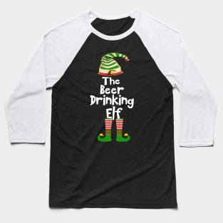 The Beer Drinking Elf Family Matching Group Christmas Gift Funny Baseball T-Shirt